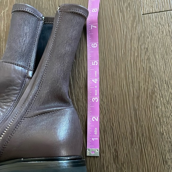 🔺NIB Liberty stretch leather square toe Boots red brown truffle - Picture 8 of 16